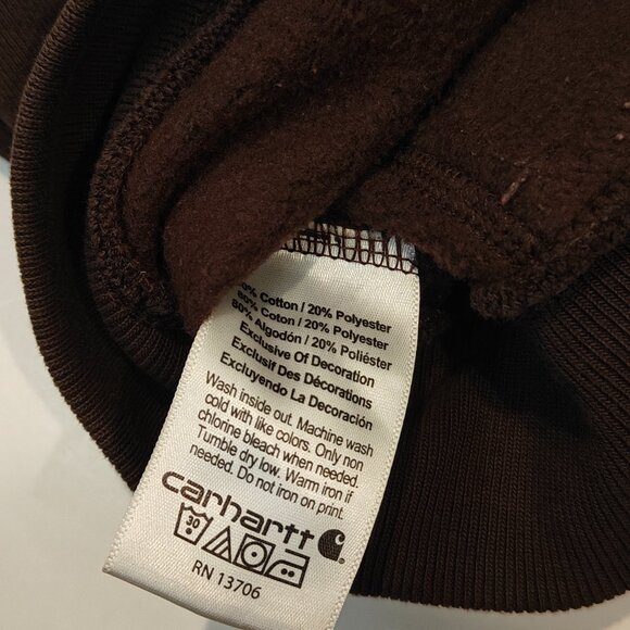 Carhartt Hoodie Camo Logo Pullover Brown Boys Youth Size Large 14-16 Used Stain - Picture 12 of 12